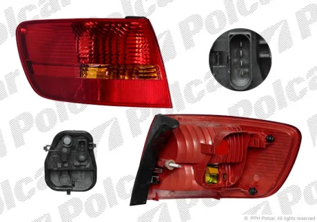 Ліхтар задній | A6 SDN/KOMBI 05- Polcar 1338872V