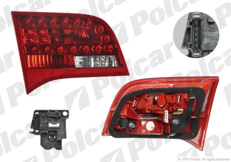 Ліхтар задній | A6 SDN/KOMBI 05- Polcar 1338885V