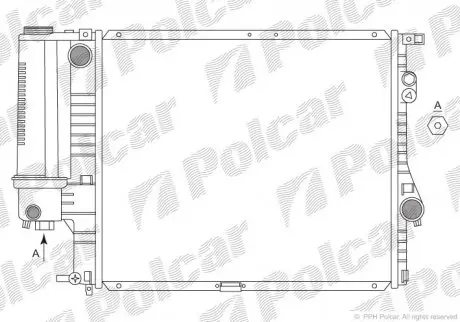 Радиатор основной BMW E39 520/523/528 96-00 Polcar 2016083