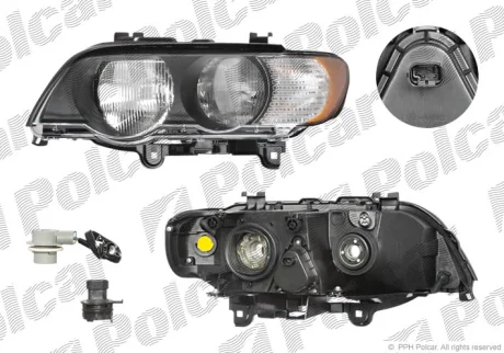 Фара основная | BMW X5, 99- Polcar 2050094E