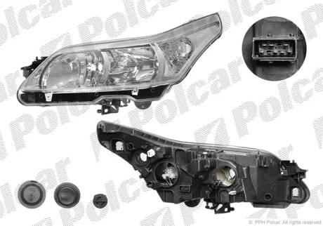 Фара основная | CITROËN C4, 05-08 Polcar 2329102E