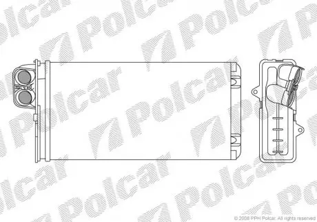 Радиатор печки Citroen XM/Peugeot 605 89- Polcar 2330N81