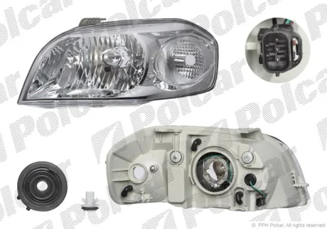 Фара основная | AVEO SDN, 03.06- Polcar 2504090E