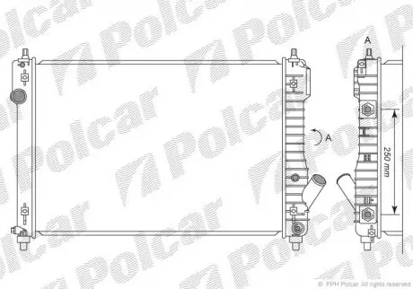 Радиатор двигателя Polcar 2515083