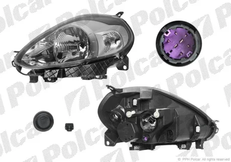 Фара основная | PUNTO EVO 09.09- Polcar 303609V