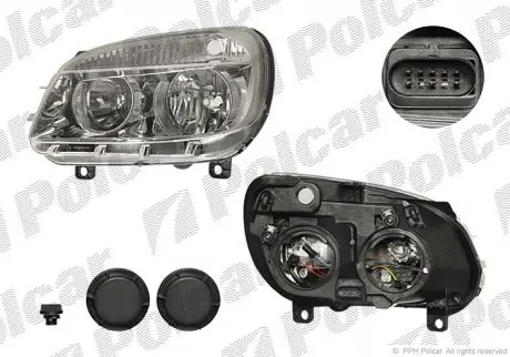 Фара основна | DOBLO, 06-10 Polcar 304110-E