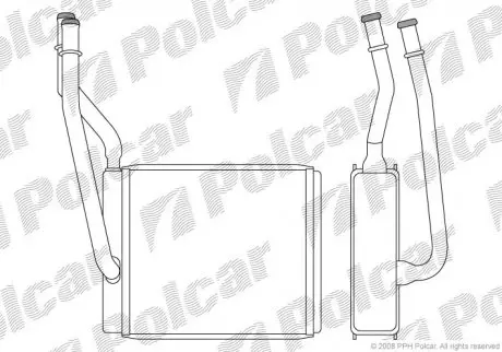 Радиатор печки Ford Focus/Ford Transit Connect /Focus 1.8TDCI 01-04 Polcar 3201N81