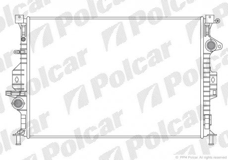 Радіатор охолодження (AT) FORD C-MAX II, FOCUS III, GALAXY, GRAND C-MAX, MONDEO IV, S-MAX LAND ROVER DISCOVERY SPORT, FREELANDER 2 1.5-4.4 05.05- Polcar 3219084 (фото 1)