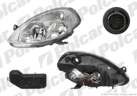 Фара основна | LANCIA Y, 04-/06- Polcar 421710E