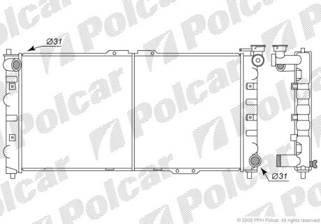 Радіатор двигуна Polcar 4507084