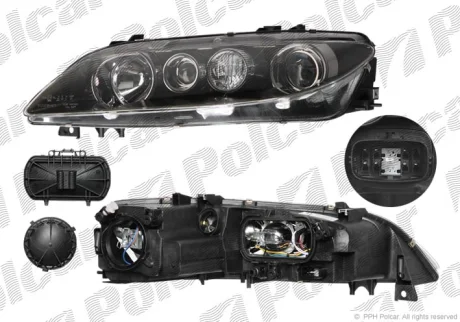 Фара основна | MAZDA 6, 02-07 Polcar 4519095E