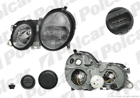 Фара основна | MERC.C208 (CLK), 97- Polcar 500410E