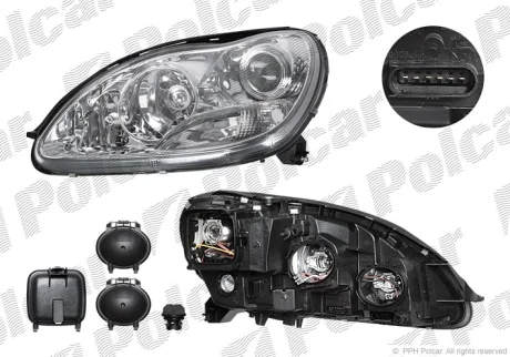 Фара основна | MERC.W220 (S-KL),03- Polcar 5030090E