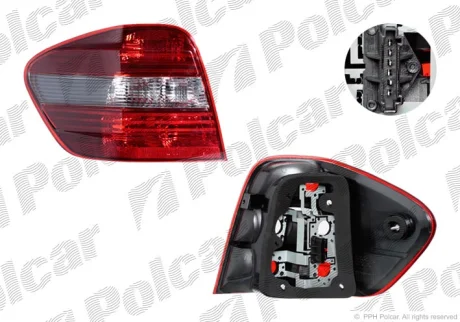 Фонарь задний | ML-KLASSE(W164), 05- Polcar 504588E