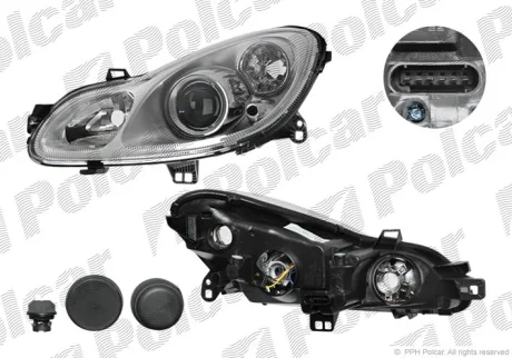Фара основна | FORTWO, 01.07- Polcar 509809E