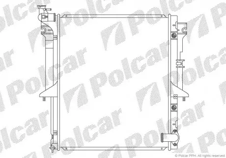 Радиатор охлаждения двигателя MITSUBISHI L 200 2.5D 11.05-12.15 Polcar 5279084