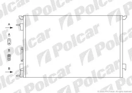 Радиатор кондиционера Polcar 5518K8C1