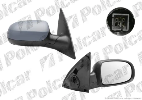 Зеркало внешнее правое | OPEL CORSA 01- Polcar 5556524M