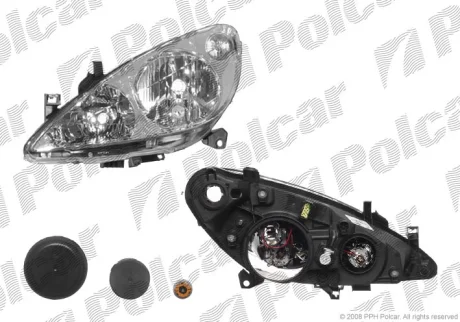 Фара основна | PEUGEOT 307, 01- Polcar 5710093E
