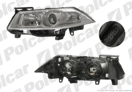 Фара основная | MEGANE II 06-08 Polcar 601310E
