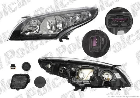 Фара основна | MEGANE III, 10.08- Polcar 6014102U