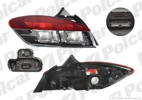 Фонарь задний | MEGANE III, 10.08- Polcar 6014882V