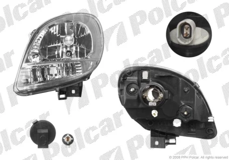 Фара основная | RENAULT KANGOO II Polcar 606109E