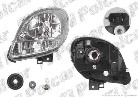 Фара основная | RENAULT KANGOO II Polcar 606109V