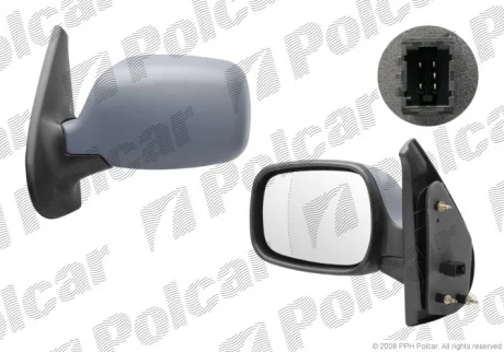 Зеркало наружное левый | RENAULT KANGOO II Polcar 6061515M