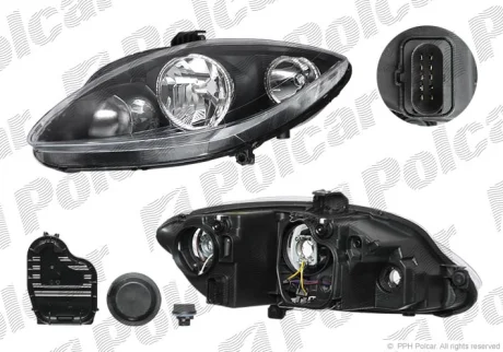 Фара основная | SEAT ALTEA, 04- Polcar 6755090E
