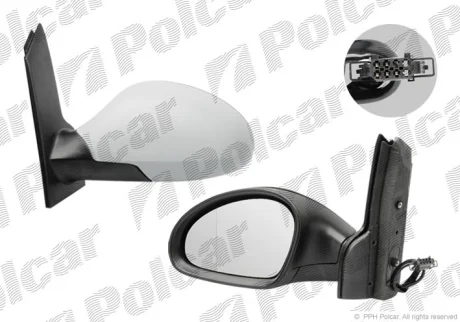 Зеркало наружное левый | SEAT TOLEDO III, 04- Polcar 6755515M