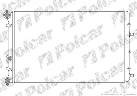 Радіатор охолодження Skoda Fabia (99-) 2.0 i 16V Benz. M A/C +/- P/A Polcar 6913082
