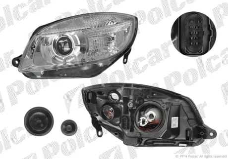 Фара основная | FABIA II, 03.07- Polcar 6915091E