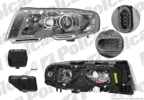 Фара основна | SKODA SUPERB, 02- Polcar 6925102E