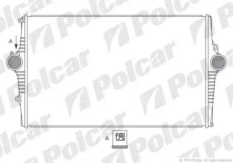 Радиатор воздуха (интеркулер) Polcar 9080J82