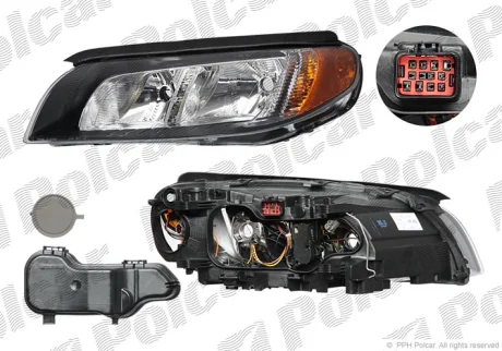Фара основная | V70, 03.07- Polcar 9082095E