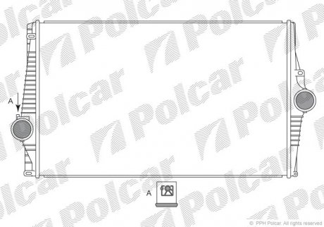 Радіатор повітря (інтеркулер) Polcar 9090J81 (фото 1)