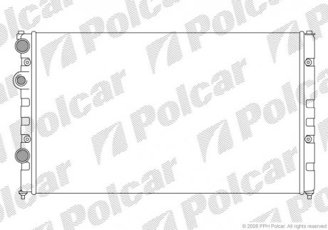 Основной радиатор Seat Cordoba 1.8, 2.0 93-99, Ibiza 1.6, 2.0 95-// VW Caddy II 1.9d 95-04, Polo 1.6i,1.9d 95-01 Polcar 9524088 (фото 1)