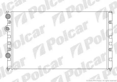 Основной радиатор Seat Cordoba 1.8, 2.0 93-99, Ibiza 1.6, 2.0 95-// VW Caddy II 1.9d 95-04, Polo 1.6i,1.9d 95-01 Polcar 9524088