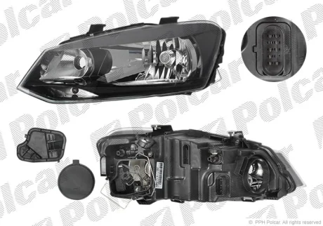 Фара основная | POLO (6R), 08.09- Polcar 953310V