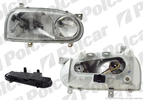 Фара основна | vw GOLF III, 92- Polcar 9538101E
