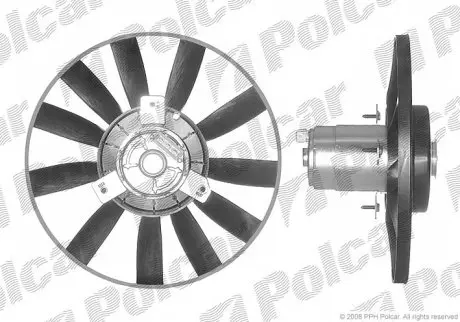 Вентилятор радіатора VW Golf 1.8 93-/Passat 1.9TD 91- Polcar 953823U4Q