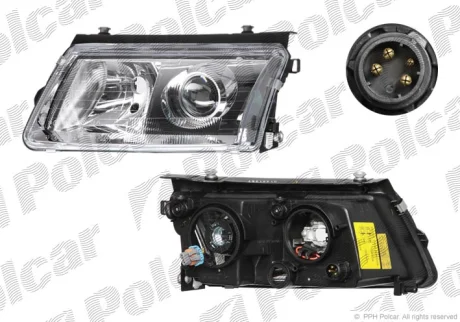 Фара основна | vw PASSAT (B5), 97- Polcar 9548102E