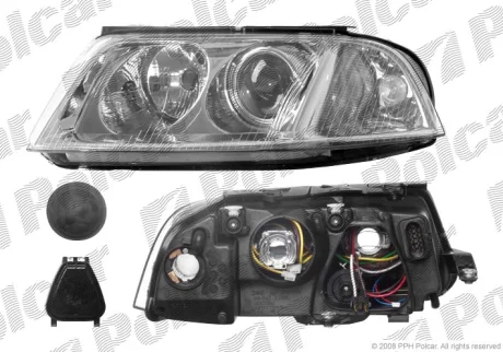 Фара основная | vw PASSAT (B5), 01- Polcar 9549093E