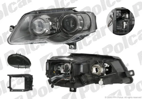 Фара основная | PASSAT,SDN+KOMBI (B6 Polcar 9555101V