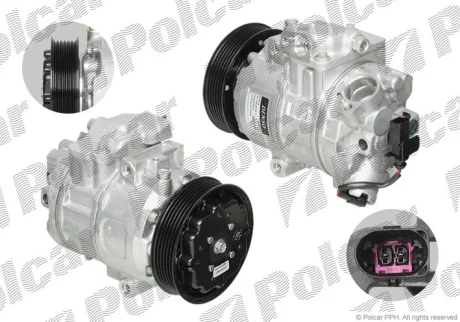 Компрессор кондиционера (новый) | BORA Variant (1J6), Polcar DCP27001
