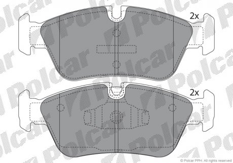 Комплект гальмівних колодок Polcar S700032