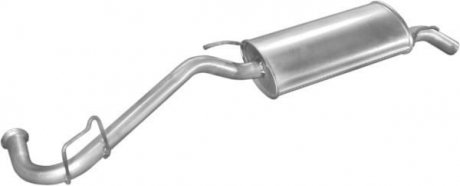Глушник, алюміній. сталь, задн. частина Renault Clio 1.2; 1.4; 1.9D 90-98 POLMOSTROW 21.09 (фото 1)