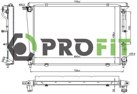 Радіатор охолоджування PROFIT 1740-0159 (фото 1)