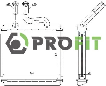 Радіатор пічки PROFIT 1760-0107